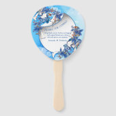 白図解入りの、写真付きの水彩月花 ハンドファン (裏面)