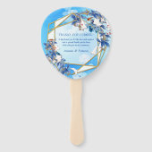 白図解入りの、写真付きの水彩月花 ハンドファン (裏面)