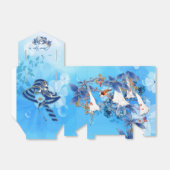 白図解入りの、写真付きの水彩月花 フェイバーボックス (折り畳みなし)