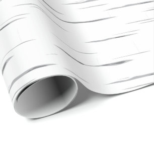 白図解入りの、写真付きの灰色樺の木の樹皮インスパイアの模様 ラッピングペーパー