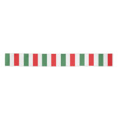 白地にイタリア国旗の縦縞 サテンリボン (正面)