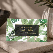 白地にウォーターカラーのトロピカルリーフ柄