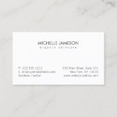 白地にエレガントなゴールドリーフロゴ 名刺 (裏面)
