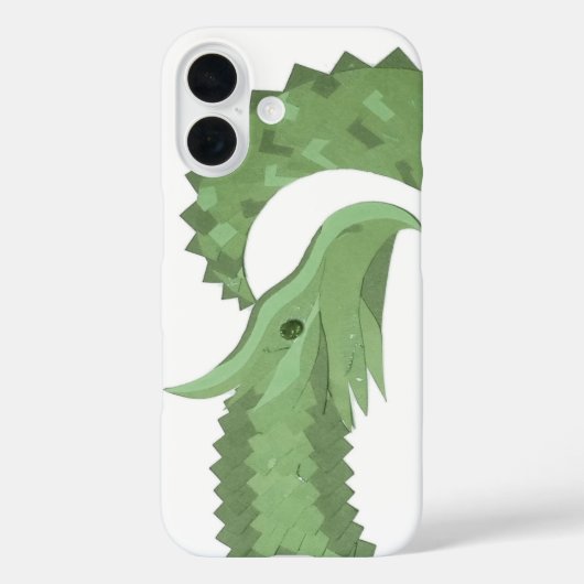 白地にオリーブグリーンのハートのドラゴン Case-Mate iPhoneケース (裏面)