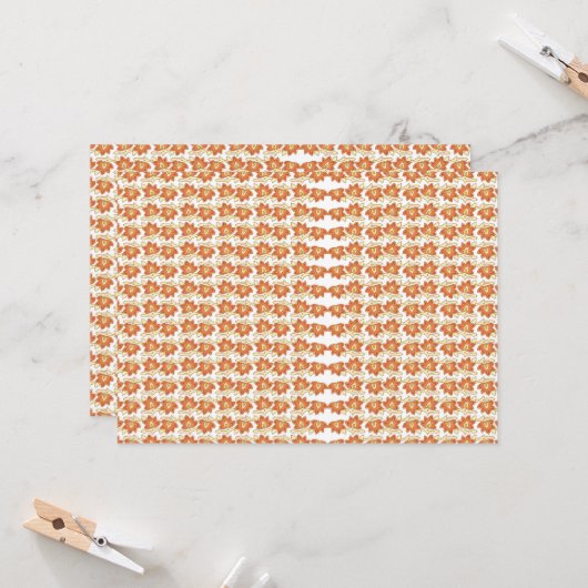 白地にオレンジと白の模様 招待状 (正面/裏面インサイチュ)