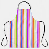 白地にカラフルな虹のストライプ ラブ・イズ・ラブ エプロン (正面)