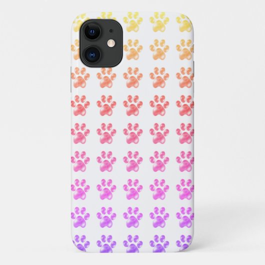 白地にカラフルな足跡 Case-Mate iPhoneケース (裏面)
