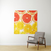 白地にカラーのかんきつ類のグラデーション タペストリー (インサイチュ(横))