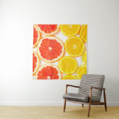 白地にカラーのかんきつ類のグラデーション タペストリー (インサイチュ)