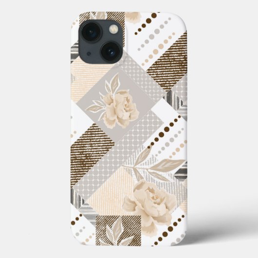 白地にクリーム色の花 Case-Mate iPhoneケース (裏面)
