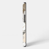 白地にクリーム色の花 iPhoneケース (左側面)
