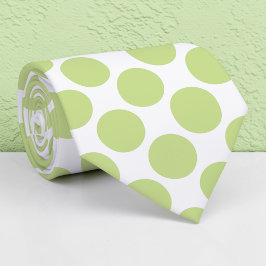 白地にシーフォームグリーンの水玉 カスタムネクタイ
