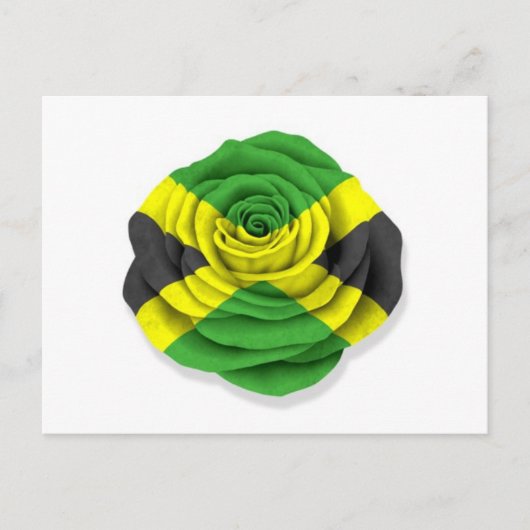 白地にジャマイカのバラの旗 ポストカード (正面)