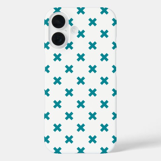 白地にティールクロスステッチ Case-Mate iPhoneケース (裏面)