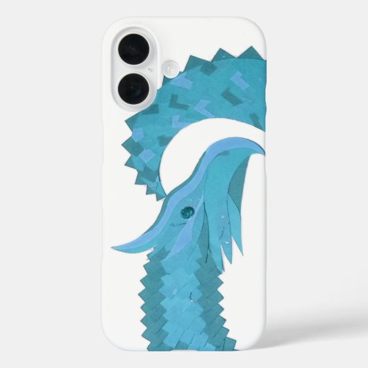 白地にティールハートドラゴン Case-Mate iPhoneケース (裏面)