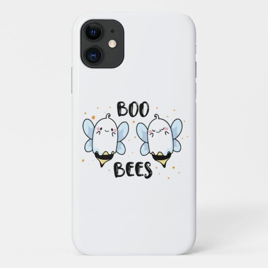 白地にハロウィンで使えるおもしろかわいい幽霊とお化けのビーズ Case-Mate iPhoneケース (裏面)