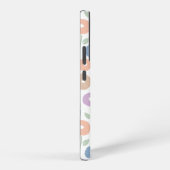 白地にパステルカラーのもふもふお花の繰り返しパターン SAMSUNG GALAXYケース (右側面)