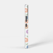 白地にパステルカラーのもふもふお花の繰り返しパターン SAMSUNG GALAXYケース (右側面)