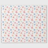 白地にパステルカラーの虹の花 ラッピングペーパー (フラット)