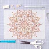 白地にピンクとオレンジのマンダラ グラム 薄葉紙 (クラフト)