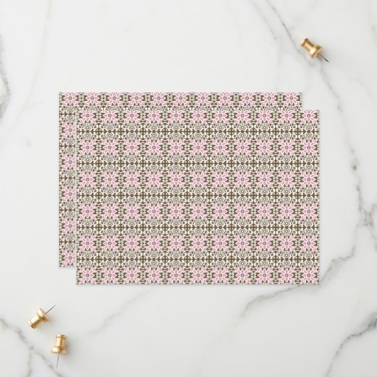 白地にピンクと茶色の模様 セーブザデート (正面/裏面インサイチュ)