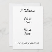 白地にピンクのストライプ 招待状 (裏面)