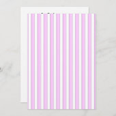 白地にピンクのストライプ 招待状 (正面/裏面)
