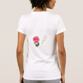 白地にピンクのバラのイニシャルI Tシャツ (裏面)