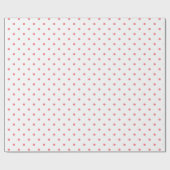 白地にピンクの水玉模様のシンプルなデザイン ラッピングペーパー (フラット)