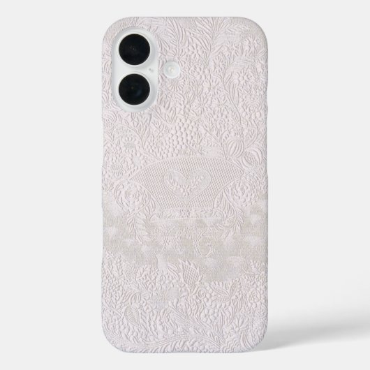 白地にピンクの装飾レース Case-Mate iPhoneケース (裏面)