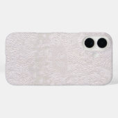 白地にピンクの装飾レース Case-Mate iPhoneケース (裏面 (横))