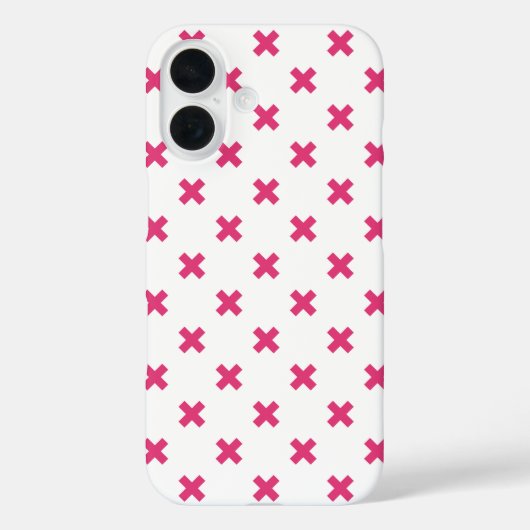 白地にフクシアのクロスステッチ Case-Mate iPhoneケース (裏面)