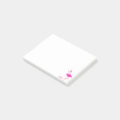 白地にフラミンゴとモノグラム ポストイット (アングル)