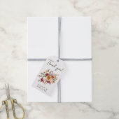白地にブラウンの秋の葉のフラワープリントの結婚式の引出物 ギフトタグ (より糸付き)