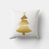 白地にメタリックゴールドのクリスマスツリー クッション (裏面)