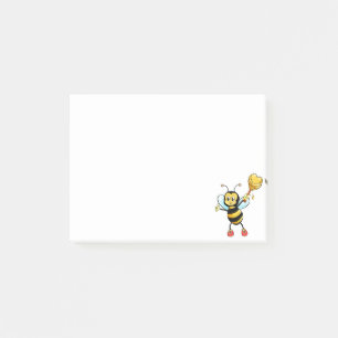 白地にモダンでかわいいミツバチ ポストイット