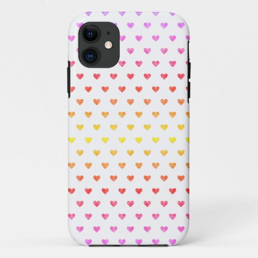 白地にモダンなカラフルハート Case-Mate iPhoneケース (裏面)