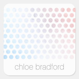 白地にモダンなホログラフィックドットパターン スクエアシール