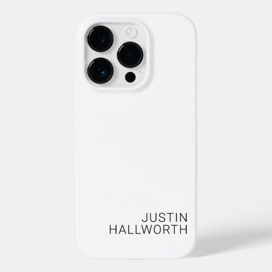 白地にモダンな黒の名前 Case-Mate iPhoneケース (裏面)
