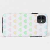 白地にモダンパステルカラーのハート柄 Case-Mate iPhoneケース (裏面(横))