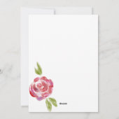 白地にローズ & ヴィンテージ フラワーズとクラシック ストライプ シーズンカード (裏面)