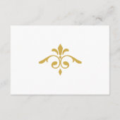 白地に優雅なゴールドのフィルイグレエ、結婚式の披露宴 エンクロージャーカード (裏面)