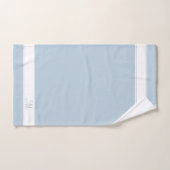 白地に優雅なモノグラム & ワンダラスブルー バスタオルセット (ハンドタオル)