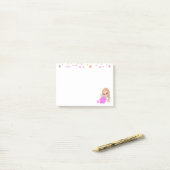 白地に可愛い妖精と花 ポストイット (デスク上)