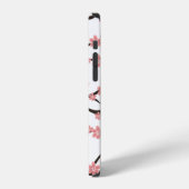 白地に咲く桜のシームレスパターン b iPhoneケース (左側面)