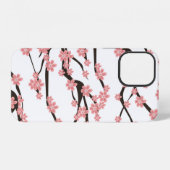 白地に咲く桜のシームレスパターン b iPhoneケース (裏面横)