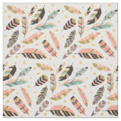 白地に坊宝の羽模様 ファブリック (見本)