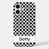 白地に大小の黒い水玉模様 編集可能 Case-Mate iPhoneケース (裏面)