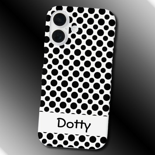 白地に大小の黒い水玉模様 編集可能 Case-Mate iPhoneケース