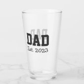 白地に大胆な黒文字「Dad Established」 タンブラーグラス (裏面)